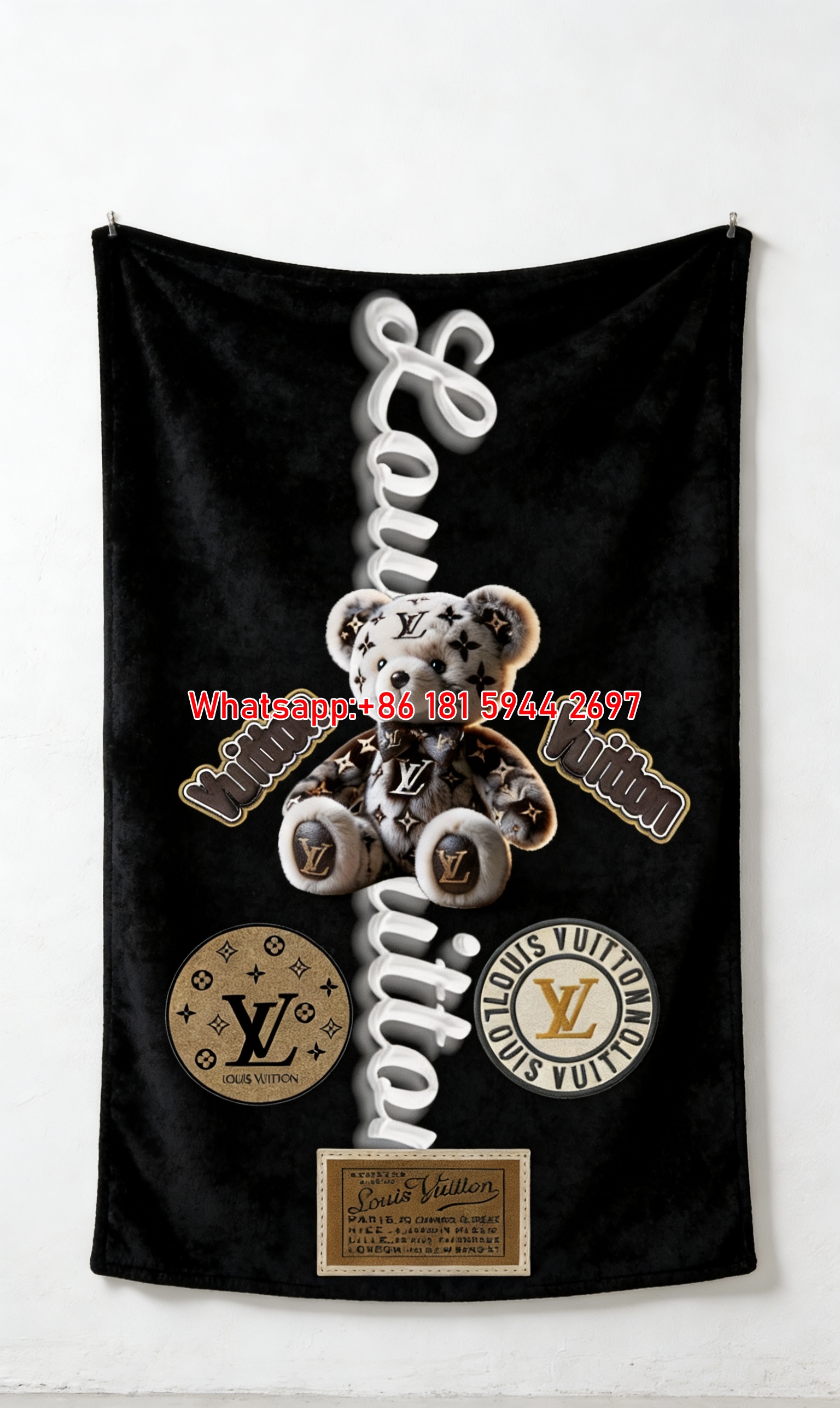 LV Teddy Bear Blanket Monogram Plush Throw 167